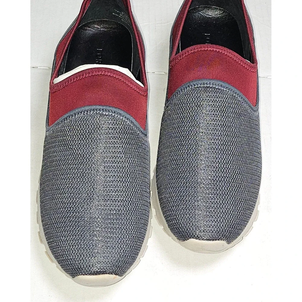 Lori Goldstein LOGO LI-POSY Carbon Grey Mesh Neoprene Slip On Sneakers Women 8.5